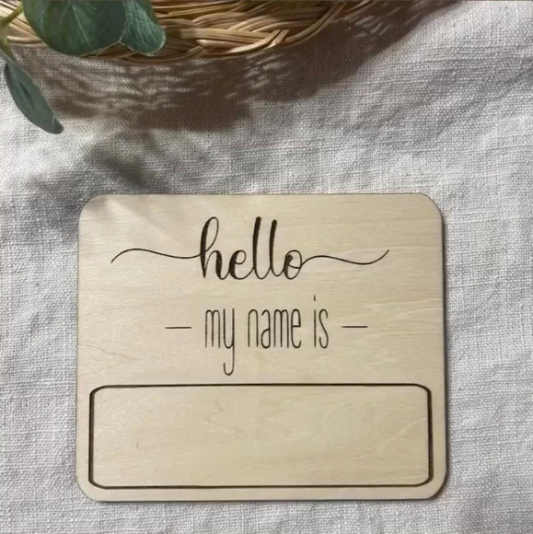 "Hello My Name Is" Birth Announcement